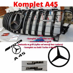 Zestaw Grill Panamericana + znaczki A 45 AMG w176