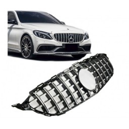 Grille Sport Mercedes W205 C 2014+ C63 AMG GT PANAMERICANA Bez Kamery Chrom