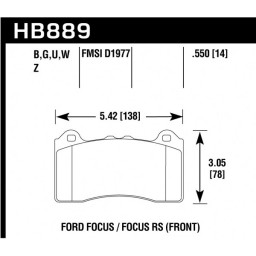 Ford FOCUS RS MK3 Klocki HAWK HP Plus przód