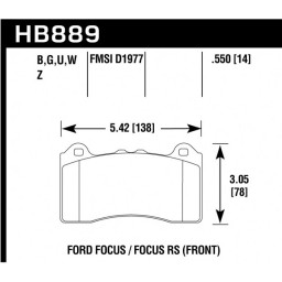 Ford FOCUS RS MK3 Klocki HAWK DTC-70 przód
