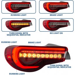 VLAND Czerwone światło tylne do Scion Fr-s 2013-2016 Toyota gt86/ Subuaru Brz 2013-2020 tylne światła